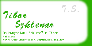 tibor szklenar business card